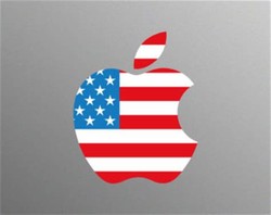 American flag apple