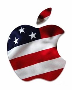 American flag apple