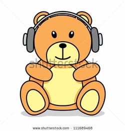 Bear with headphones