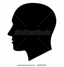 Black head silhouette