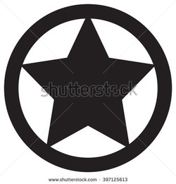 Black star in circle