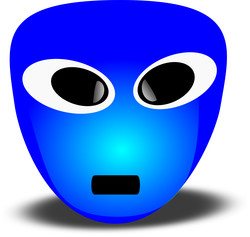 Blue square face