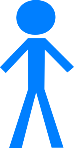 Blue stick figure