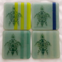 Glass coasters with