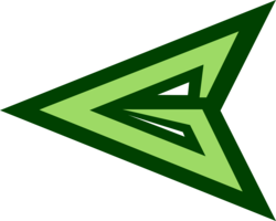 Green and white arrow