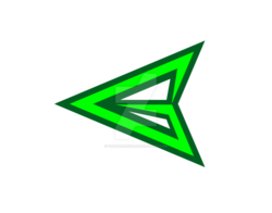 Green and white arrow