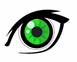 Green eye shaped