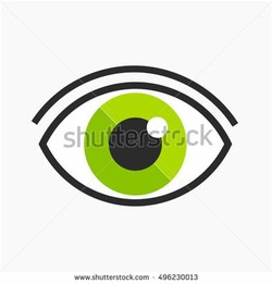 Green eye shaped