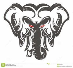 Grey elephant head
