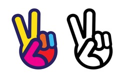 Hand peace sign