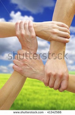Linked hands