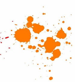 Orange paint splatter