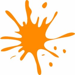 Orange paint splatter