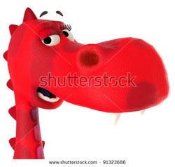 Red dinosaur face