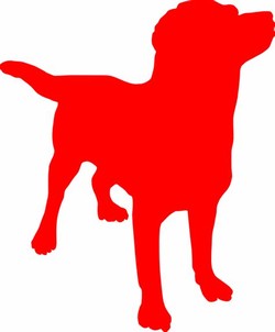 Red dog silhouette
