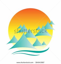 Sun behind mountain
