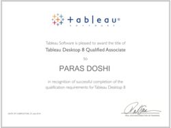 Tableau certification