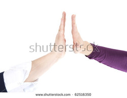 Two hands reaching